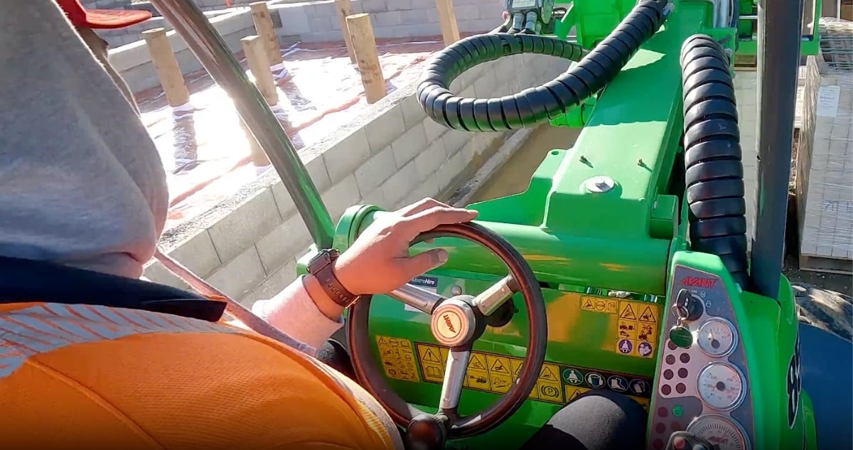 Avant loader steering